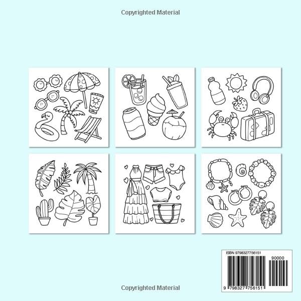 This Summer Coloring Book Funky and Easy Designs