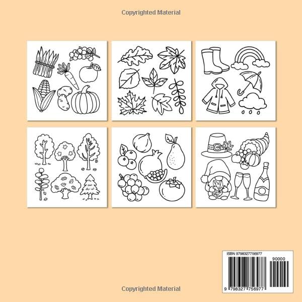 Autumn Charm Coloring Book Cute and Easy Drawings