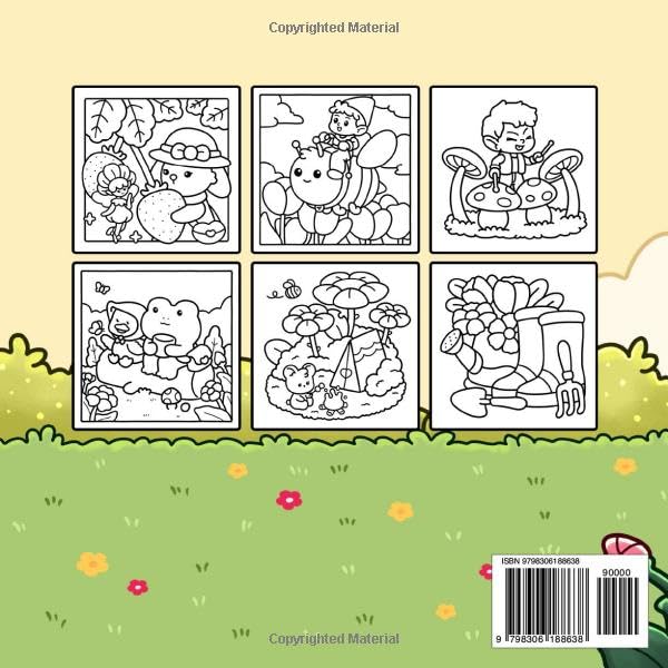 Cozy Garden Cute Coloring Book Featuring Gardern Nooks with Plants