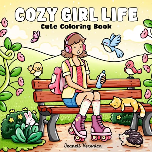 Cozy Girl Life Cute Coloring Book for Adults & Teens