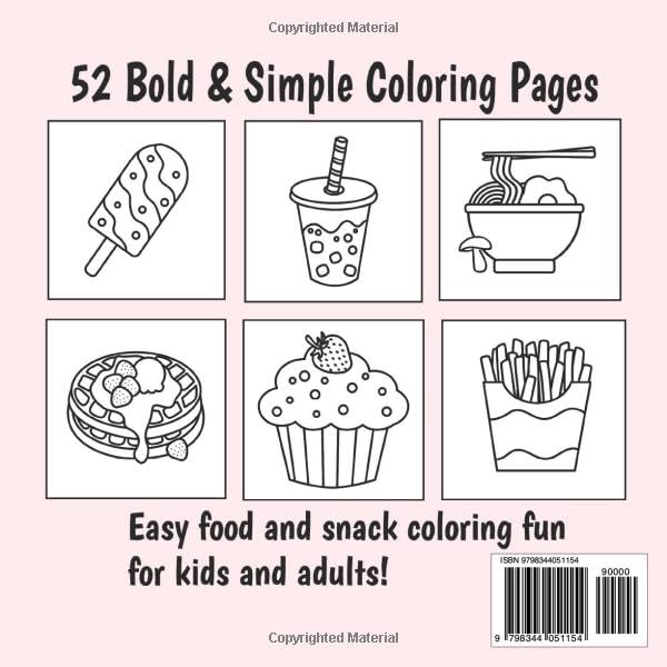 Fun Food Bold & Easy Coloring Book