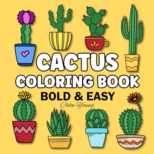 Bold & Easy Coloring Book Simple & Easy Large Print Cactus