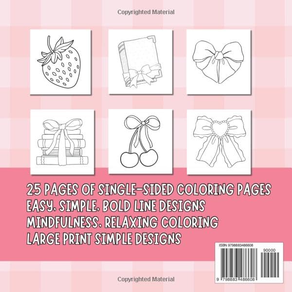 Cute Coquette Large Print Bold and Easy Coloring Book