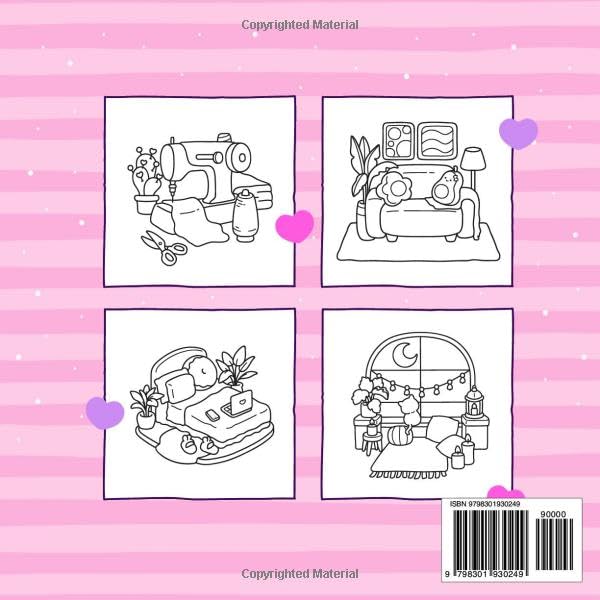 Sweet & Relaxing Coloring Book for Cozy Girls