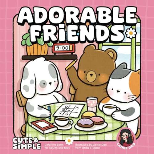 Adorable Friends Cute & Simple Coloring Book