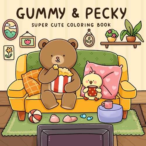 Gummy & Pecky Super Cute Coloring Book for Adults and Teens