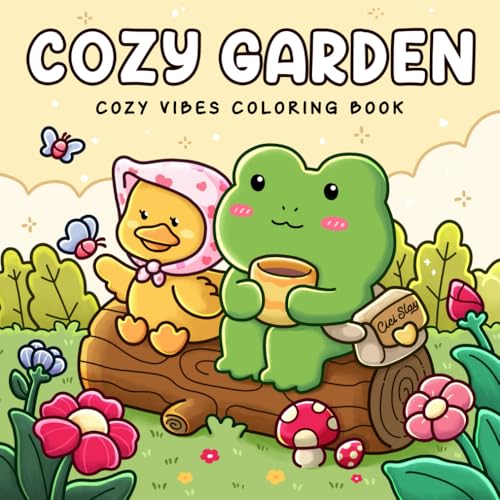 Cozy Garden Cute Coloring Book Featuring Gardern Nooks with Plants