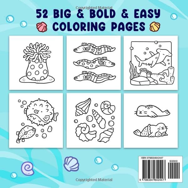 Ocean Scene Coloring Book for Adults and Kids