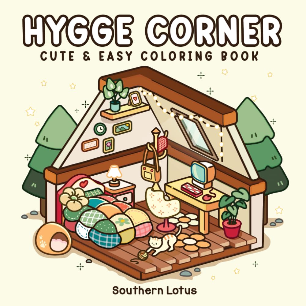 Hygge Corner Coloring Book for Adults and Teens