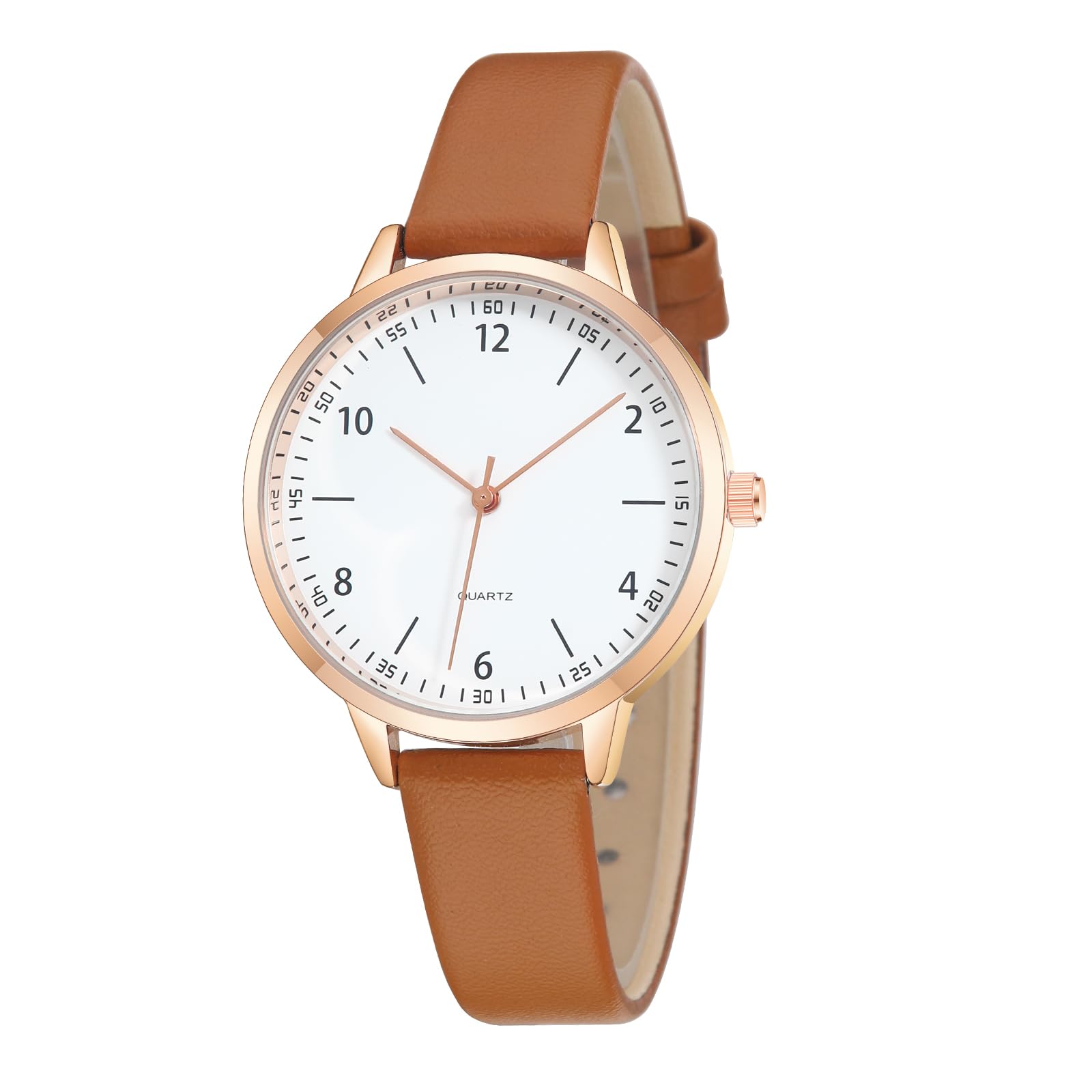 TWOPTION Women's Dainty Analog Leather Dress Watch for Small Wrists