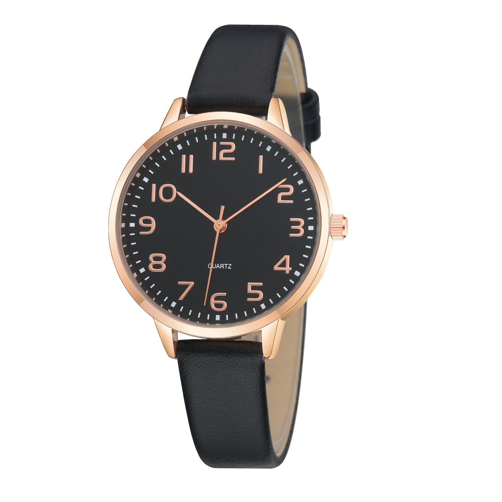 TWOPTION Women's Dainty Analog Leather Dress Watch for Small Wrists