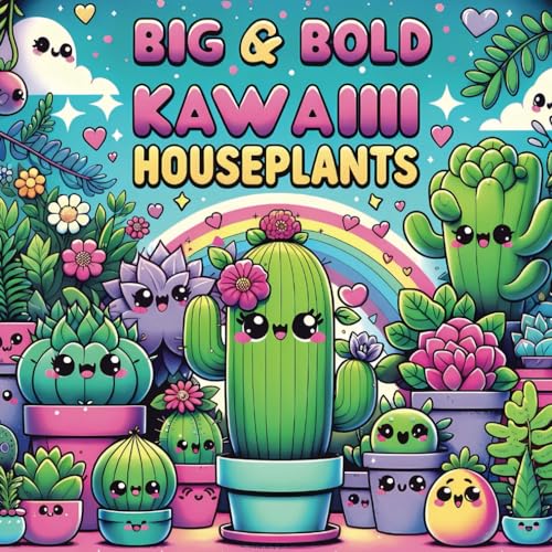 Kawaii Houseplants, Big and Bold Coloring Book