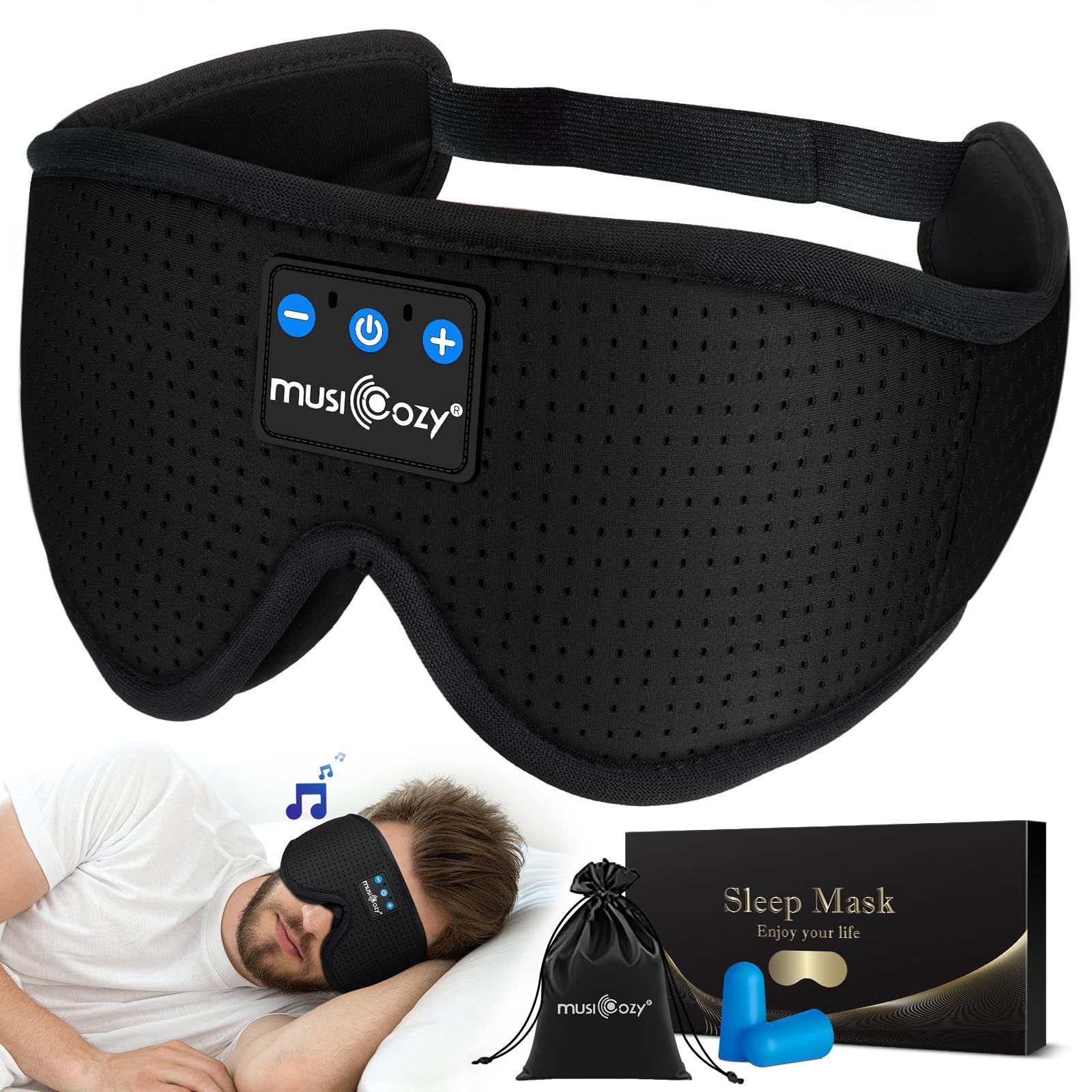 MUSICOZY 3D Bluetooth 5.2 Sleep Headphones