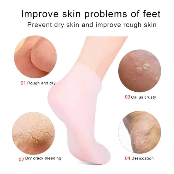 Silicone Moisturizing Gel Heel Socks Cracked Foot Skin Care