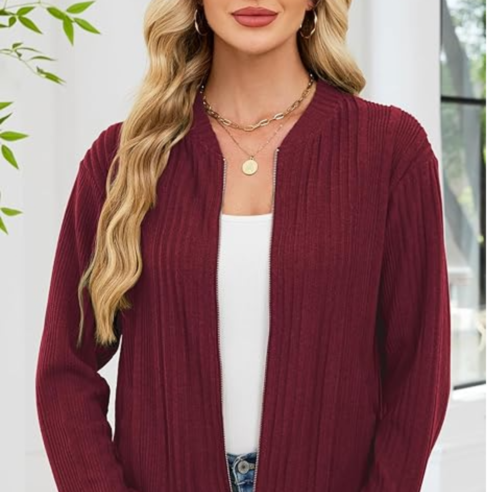 Womens Cardigan Sweaters Full Zip Up Jackets with Pockets Long Sleeve Tunic Tops Lightweight Sweatshirts Casual Fall Outfit Clothes S-XXL - Image 5