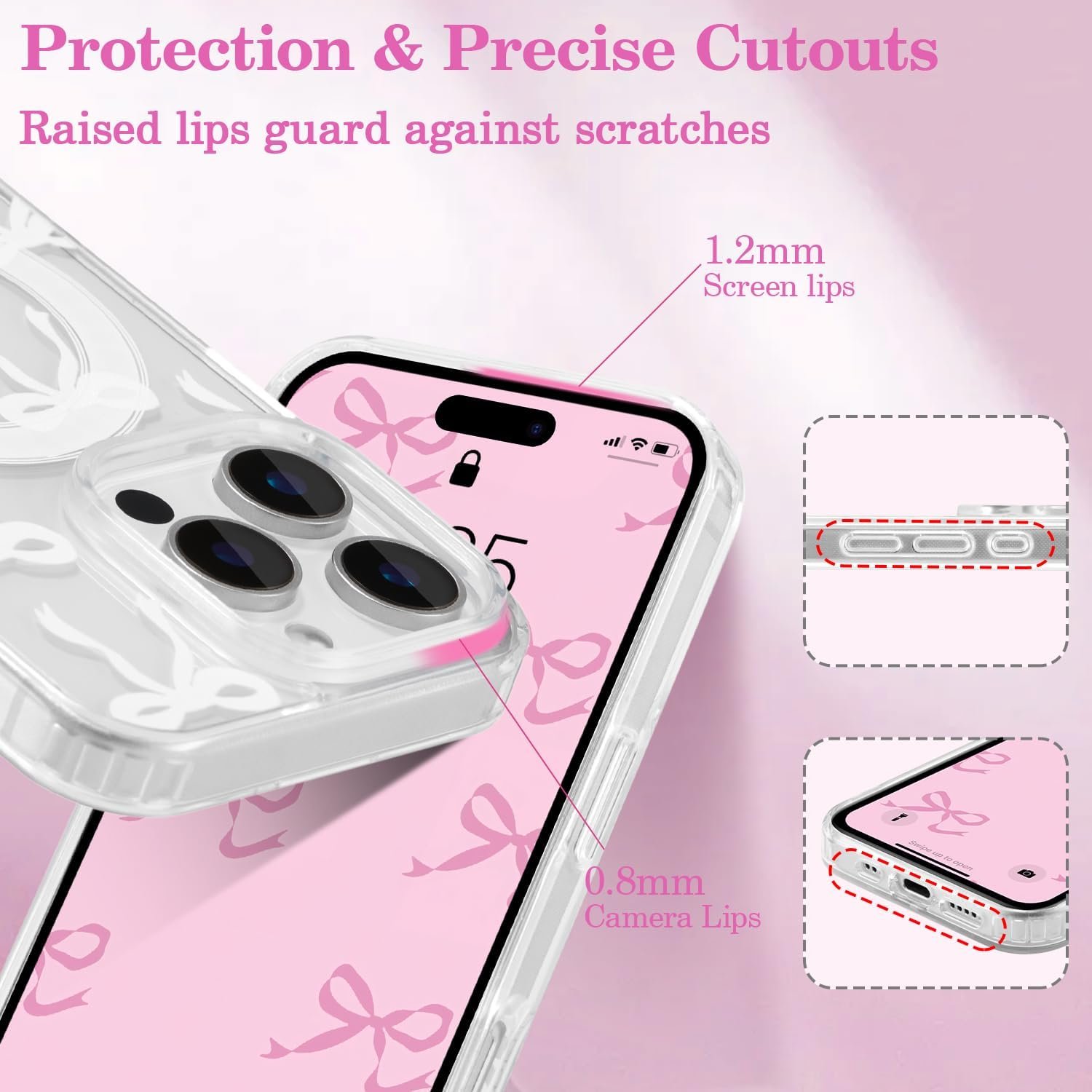UEEBAI Magnetic Case for iPhone 14 Pro Max – MagSafe Compatible Slim Clear Shockproof Anti-Yellow Cover, White - Image 6