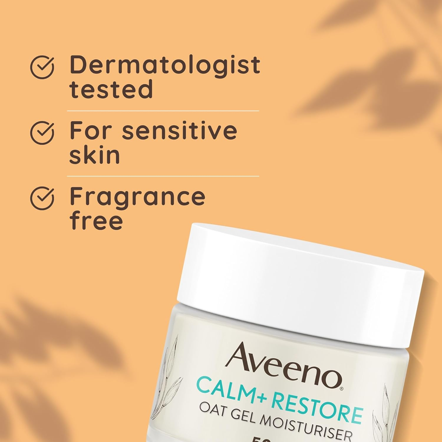 Aveeno Face Calm+Restore Oat Gel Moisturiser (1x 50ml), Face Moisturiser to Instantly Soothe and Replenish the Skin's Moisture Barrier, Intensely Nourishing Day Cream, Tested on Sensitive Skin - Image 6