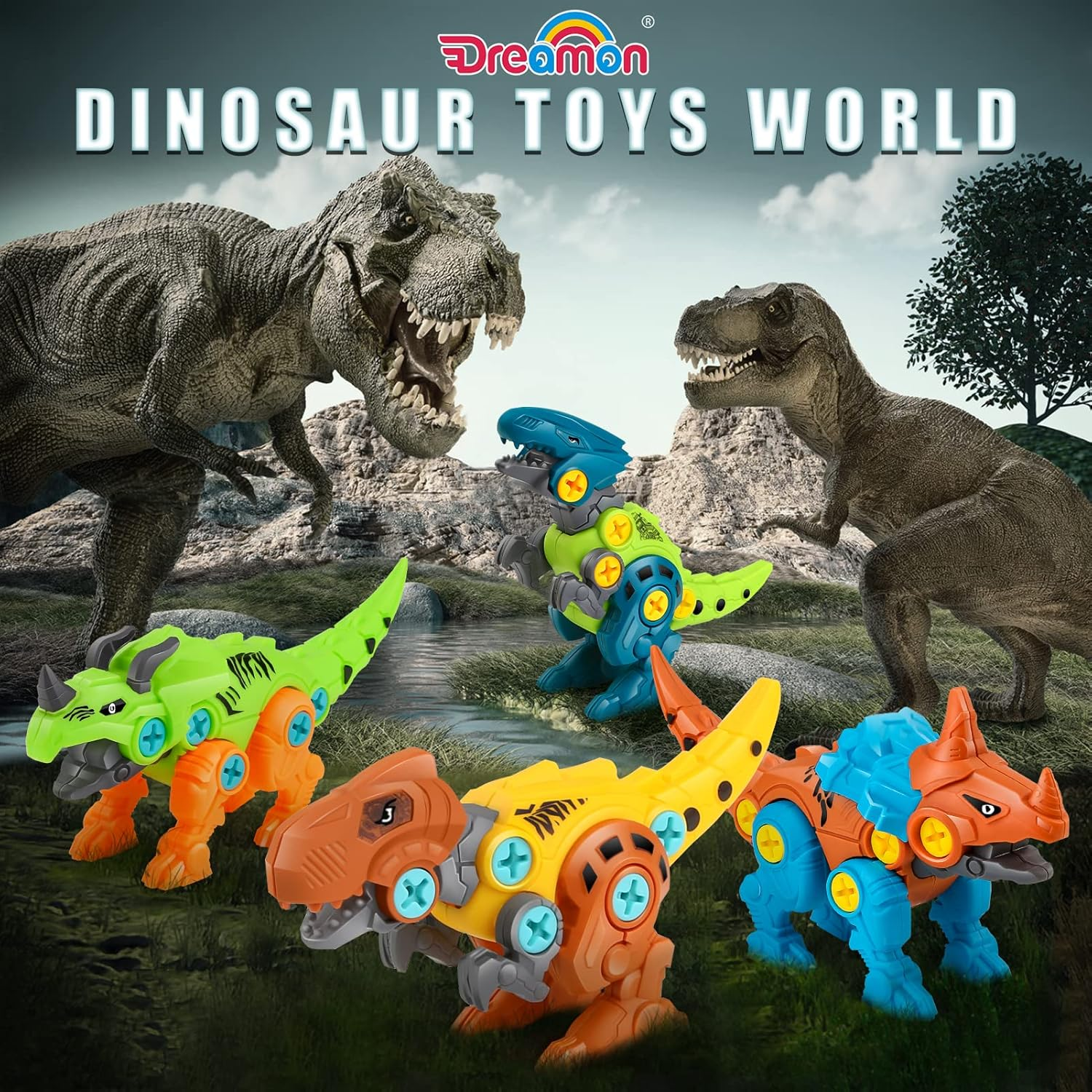 Dreamon Take Apart Dinosaur Toys for Kids with Storage Box Electric Drill DIY Construction Build Set Educational STEM for Boys Girls 3 Years and Up - Image 7