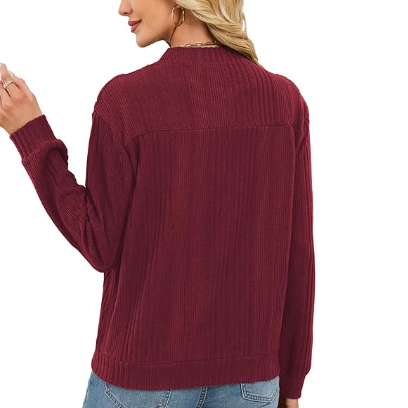 Womens Cardigan Sweaters Full Zip Up Jackets with Pockets Long Sleeve Tunic Tops Lightweight Sweatshirts Casual Fall Outfit Clothes S-XXL - Image 4
