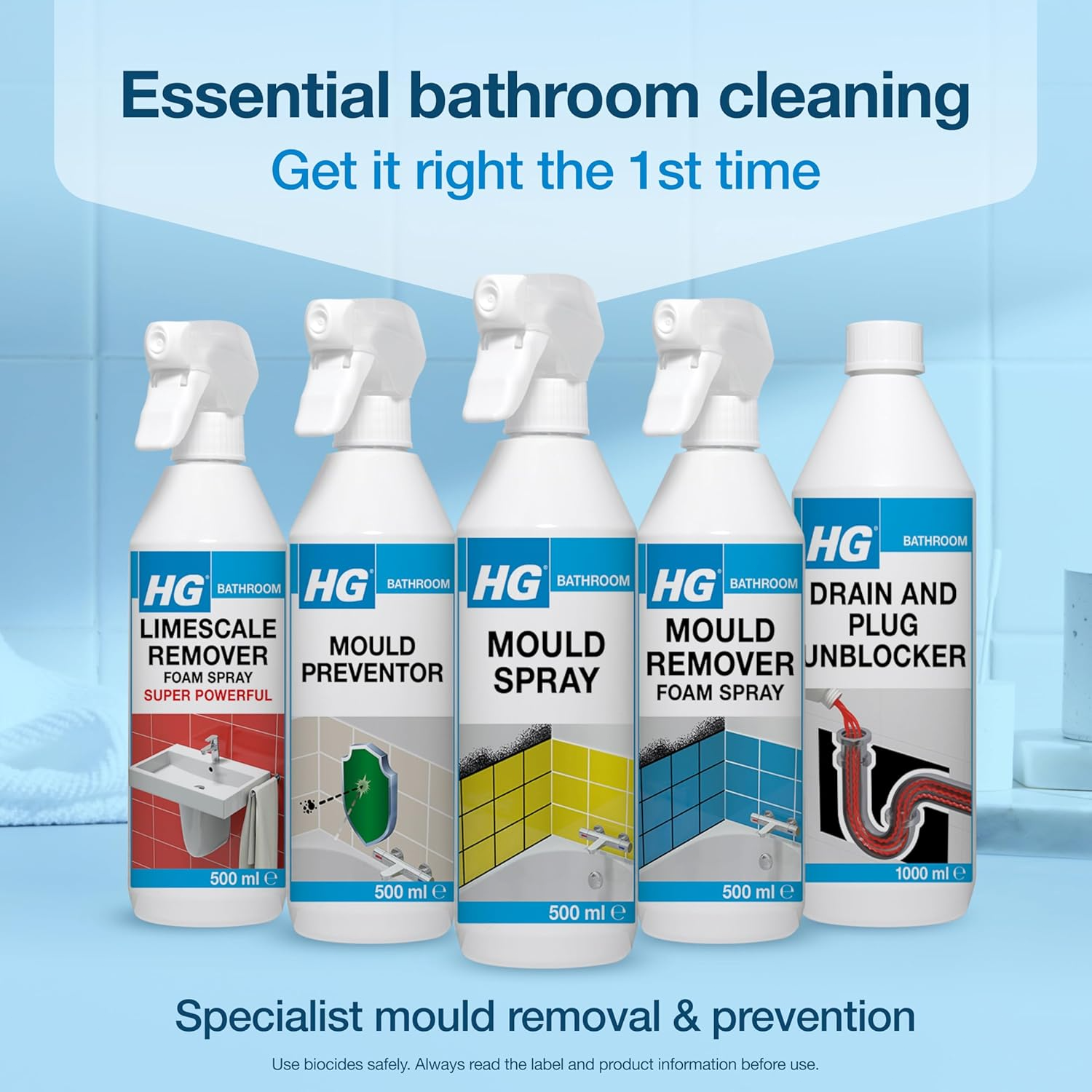 HG Mould Spray – Powerful Black Mould & Mildew Remover for Bathrooms and Kitchens, Quickly Eliminates Stains and Freshens Surfaces - 500ml - Image 2