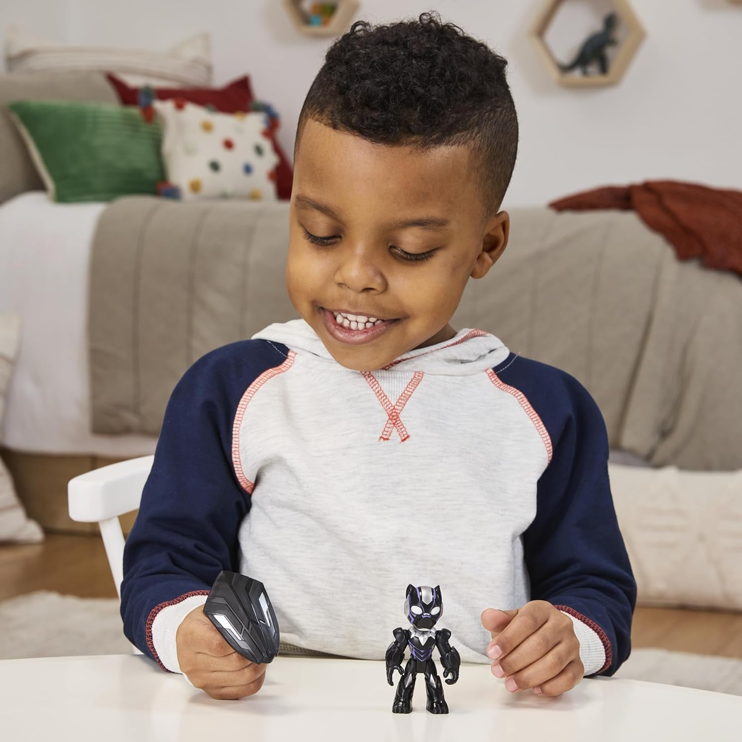 Iron Man and His Awesome Friends Marvel Black Panther Action Figure with Accessory – 7.6 cm (3 Inch) Toy, Ages 3+ - Image 5