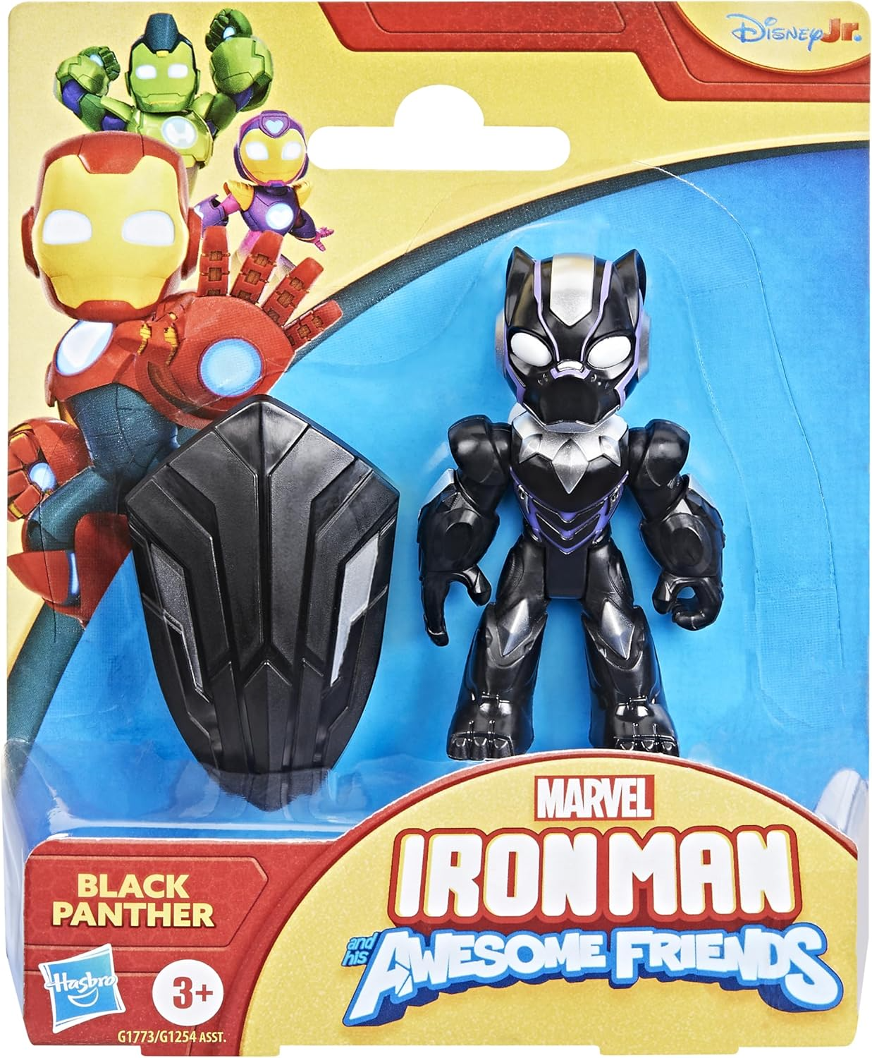 Iron Man and His Awesome Friends Marvel Black Panther Action Figure with Accessory – 7.6 cm (3 Inch) Toy, Ages 3+ - Image 3