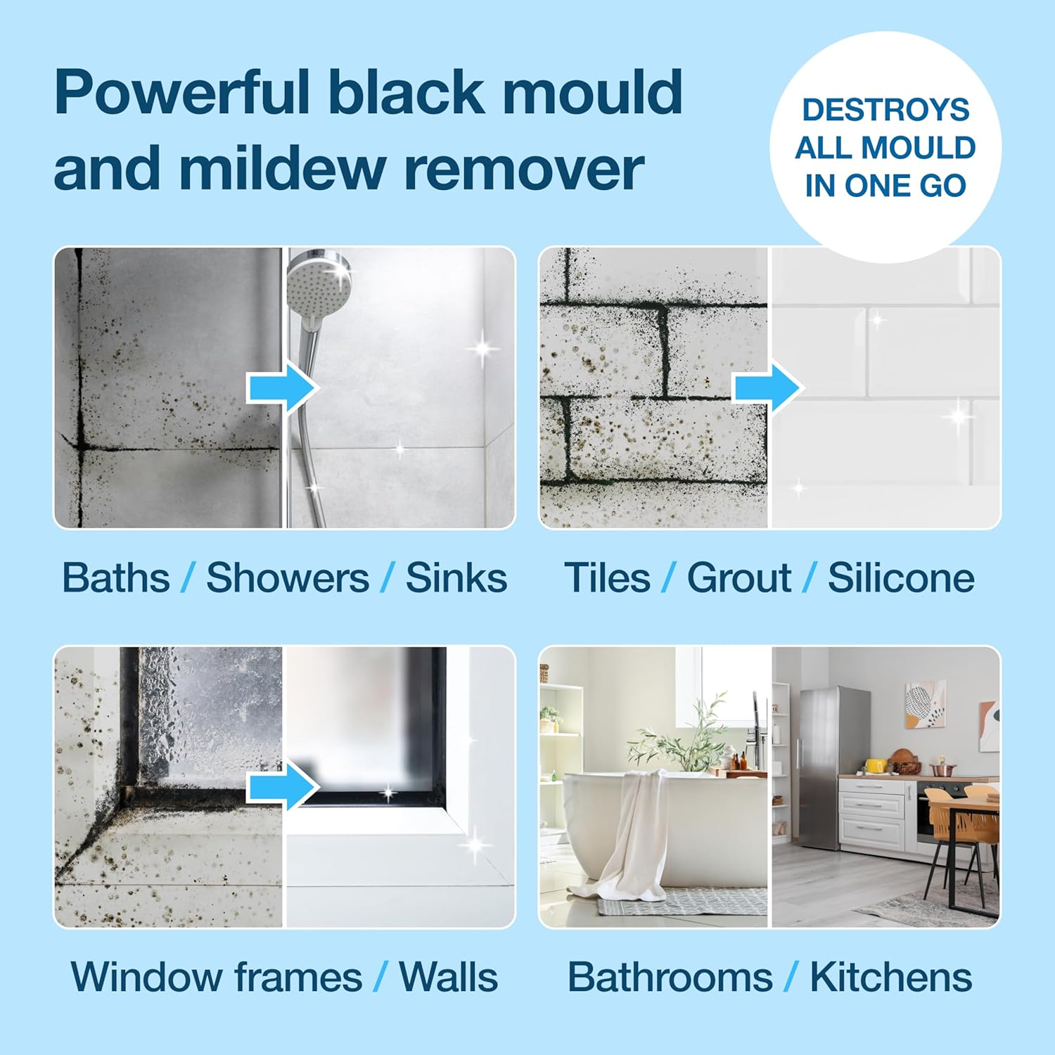 HG Mould Spray – Powerful Black Mould & Mildew Remover for Bathrooms and Kitchens, Quickly Eliminates Stains and Freshens Surfaces - 500ml - Image 4